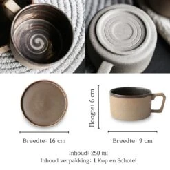 House Of Husk® Keramieke Kop En Schotel Set - Koffiekopjes - Theemokken - Koffiemokken - 250 Ml - Bruin Aardewerk -Bestek Verkoop 1200x1200 497