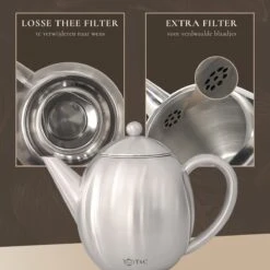 T&C Theepot Met Filter En Dubbelwandig - 1,2L - Matte Grijs -Bestek Verkoop 1200x1200 531