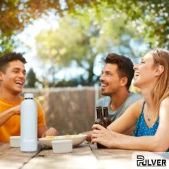 Pulver - RVS Thermosfles / Drinkfles – BPA Vrij – 750 Ml - Waterfles Met Draaidop – Drinkfles – Dubbele Isolatie - Rubberen Coating- Licht Groen -Bestek Verkoop 1200x1200 55