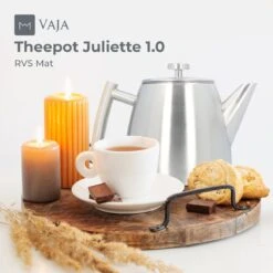 Vaja® Theepot Camille Met Filter - Zilver - 1.0L - RVS Dubbelwandig - Theekan 16 Vaja® Theepot Camille Met Filter - Zilver - 1.0L - RVS Dubbelwandig - Theekan -Bestek Verkoop 1200x1200 550