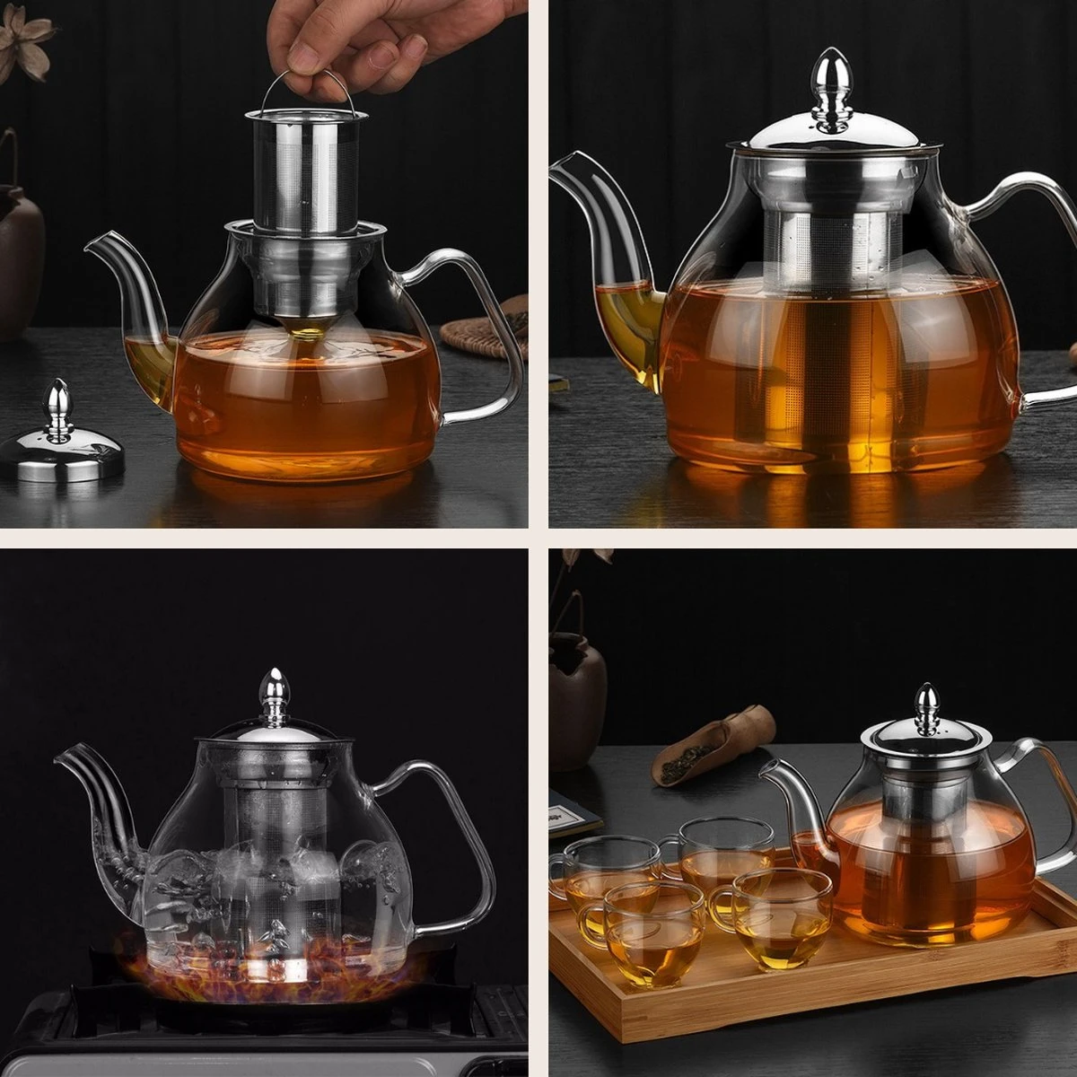 SensaHome - Infuser Theekan/Theepot - Transparant - Glas 9 SensaHome - Infuser Theekan/Theepot - Transparant - Glas - Afbeelding 7