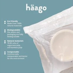 Haago 100 Biologisch Afbreekbare Ronde Borden Set Van Suikerriet, Large (26cm) En Small (18cm) - Milieuvriendelijk En Composteerbaar -Bestek Verkoop 1200x1200 626