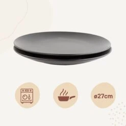 Orange85 Bordenset - Dinerbord - Borden - Plat - Set Van 6 - Mat Zwart - Diameter 27cm - Aardewerk - Servies -Bestek Verkoop 1200x1200 632