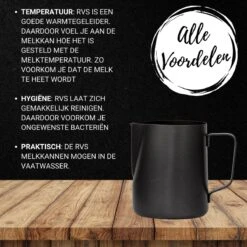 Merkloos Pazzo Goods - Melkkan - Melkkannetje Opschuim - Zwart - 350 Ml - Premium Kwaliteit - RVS - -Bestek Verkoop 1200x1200 647