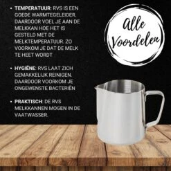 Merkloos Pazzo Goods - Melkkan - Melkkannetje Opschuim - Zilver - 350 Ml - Premium Kwaliteit - RVS - -Bestek Verkoop 1200x1200 659