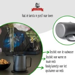 Krumble Melkkannetje 300ml / RVS Melkopschuimkan / Melkkan / Antraciet - Zwart -Bestek Verkoop 1200x1200 664