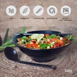 Gadgy Noodle Kom Set - 2 Kommen, 2 Paar Eetstokjes En 2 Lepels - Noodle Bowl - Japans Servies -Bestek Verkoop 1200x1200 695