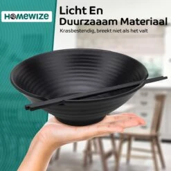 Homewize Ramen Bowl 3x - Set 14-delig - Noodle Kom Set Met Soeplepels & Eetstokjes - Sterk & Vaatwasserbestendig Japans Melamine Servies - Stijlvolle Noodle Bowl Set Voor 3 Personen - Duurzaam Cadeau -Bestek Verkoop 1200x1200 727