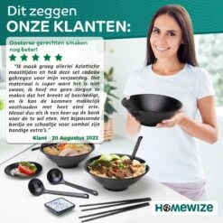 Homewize Ramen Bowl 3x - Set 14-delig - Noodle Kom Set Met Soeplepels & Eetstokjes - Sterk & Vaatwasserbestendig Japans Melamine Servies - Stijlvolle Noodle Bowl Set Voor 3 Personen - Duurzaam Cadeau -Bestek Verkoop 1200x1200 728