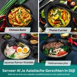 Homewize Ramen Bowl 3x - Set 14-delig - Noodle Kom Set Met Soeplepels & Eetstokjes - Sterk & Vaatwasserbestendig Japans Melamine Servies - Stijlvolle Noodle Bowl Set Voor 3 Personen - Duurzaam Cadeau -Bestek Verkoop 1200x1200 730