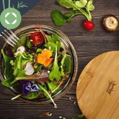 Klarstein Glazen Serveerschaal Met Bamboe Deksel - Afwasmachinebestendig - Veelzijdig Inzetbaar -Bestek Verkoop 1200x1200 759