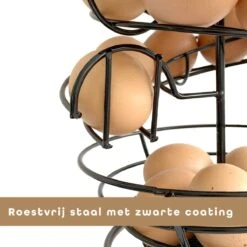 Eiermand – Eierrek – Eierhouder – Eieren – Zwart - Pasen - Tot 40 Eieren - 360° - BAULK® -Bestek Verkoop 1200x1200 799