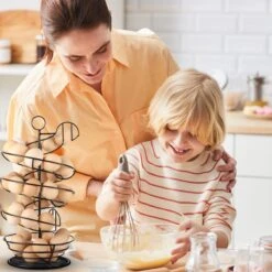 Eiermand – Eierrek – Eierhouder – Eieren – Zwart - Pasen - Tot 40 Eieren - 360° - BAULK® -Bestek Verkoop 1200x1200 801