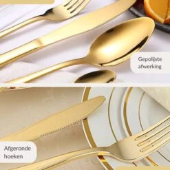 SensaHome - 20-Delige Bestek Set - Inclusief Mes/Vork/Lepel - 4 Personen - Goud -Bestek Verkoop 1200x1200 863