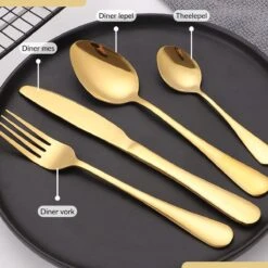 SensaHome - 20-Delige Bestek Set - Inclusief Mes/Vork/Lepel - 4 Personen - Goud -Bestek Verkoop 1200x1200 865