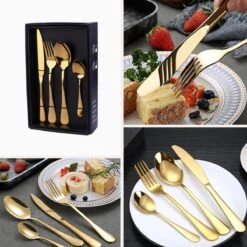 SensaHome - 20-Delige Bestek Set - Inclusief Mes/Vork/Lepel - 4 Personen - Goud -Bestek Verkoop 1200x1200 866