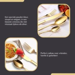 SensaHome - 20-Delige Bestek Set - Inclusief Mes/Vork/Lepel - 4 Personen - Goud -Bestek Verkoop 1200x1200 870