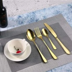Bestekset 24-delig Goudkleurig - Bestek Voor 6 Personen - Tafelbestek Inclusief Bestekcassette -Bestek Verkoop 1200x1200 875