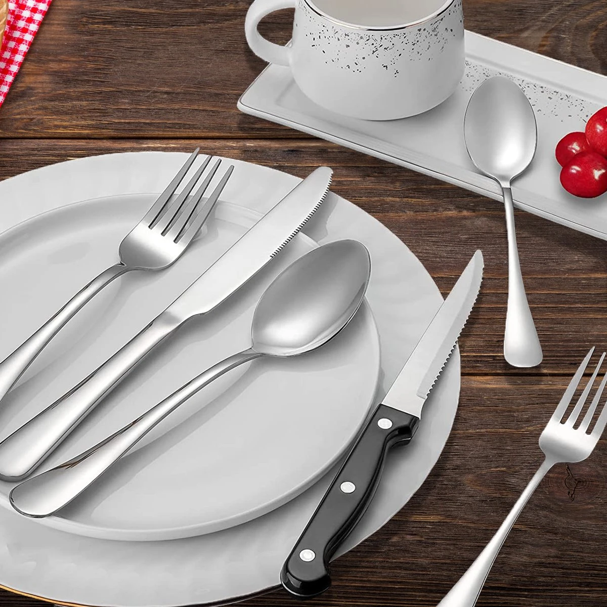 Achaté Bestekset 6 Persoons - 36-delig - RVS - Lepels, Messen, Vorken En Steakmessen - Hoogwaardige Kwaliteit - Vaatwasser Bestendig - Zilver 9 Achaté Bestekset 6 Persoons - 36-delig - RVS - Lepels, Messen, Vorken En Steakmessen - Hoogwaardige Kwaliteit - Vaatwasser Bestendig - Zilver - Afbeelding 7