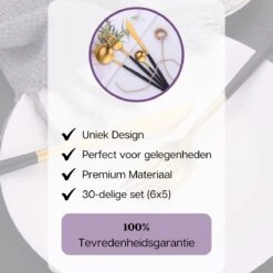 LuZana - Bestek Set Goud - 30-delig - Bestekset 6 Persoons - Goud/zwart - Bestek - Borden - Bestekset Zwart 20 LuZana - Bestek Set Goud - 30-delig - Bestekset 6 Persoons - Goud/zwart - Bestek - Borden - Bestekset Zwart -Bestek Verkoop 1200x1200 898