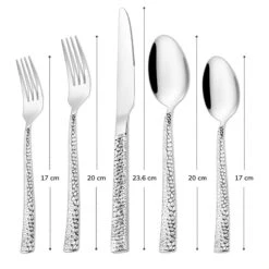 Deleca 6 Persoons Bestekset Deluxe (30-delig) - Vorken, Lepels En Messen - Vaatwasserbestendig - Gehamerd - Zilver / RVS -Bestek Verkoop 1200x1200 913