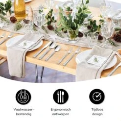 Deleca 6 Persoons Bestekset Deluxe (30-delig) - Vorken, Lepels En Messen - Vaatwasserbestendig - Gehamerd - Zilver / RVS -Bestek Verkoop 1200x1200 915