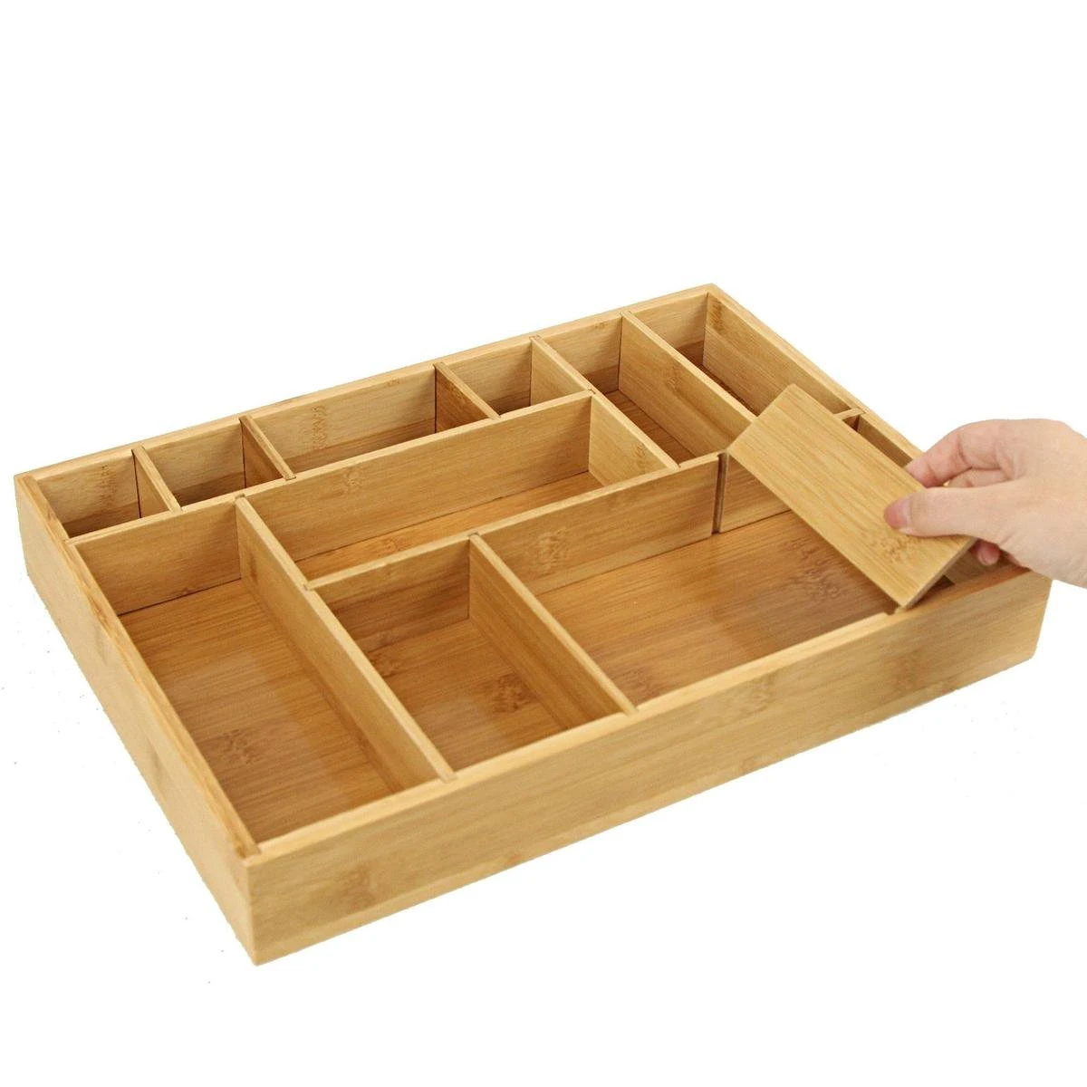 Merkloos Decopatent® Bestekbak - Lade Organizer - Besteklade - Bamboe - Hout - Bestek Bak Organizer Houder Voor Keukenla - Bestekcassette 4 Merkloos Decopatent® Bestekbak - Lade Organizer - Besteklade - Bamboe - Hout - Bestek Bak Organizer Houder Voor Keukenla - Bestekcassette - Afbeelding 2