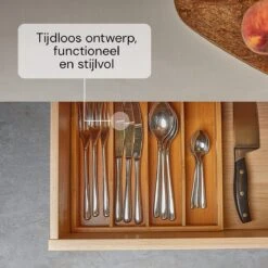 SCHOBERG Houten Bestekbak 34 Cm X 25 Cm X 5 Cm | Bamboe Enkele Keuken Bestekbak | Universele Bestekbak -Bestek Verkoop 1200x1200 981