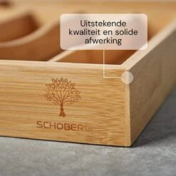 SCHOBERG Houten Bestekbak 34 Cm X 25 Cm X 5 Cm | Bamboe Enkele Keuken Bestekbak | Universele Bestekbak -Bestek Verkoop 1200x1200 982