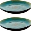 Palmer Bord Lotus 20.5 Cm Zwart Turquoise Stoneware 6 Stuk(s)
