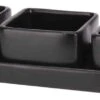 Excellent Houseware Amuse/tapas/saus Schaaltjes Met Serveerplankje - Aardewerk - Mat Zwart -Bestek Verkoop 1200x407