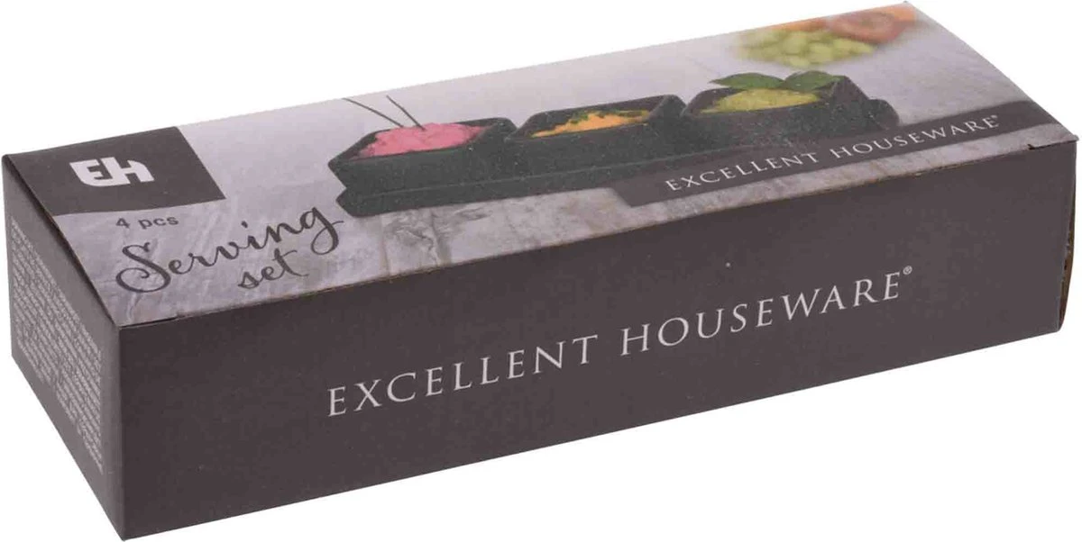 Excellent Houseware Amuse/tapas/saus Schaaltjes Met Serveerplankje - Aardewerk - Mat Zwart 6 Excellent Houseware Amuse/tapas/saus Schaaltjes Met Serveerplankje - Aardewerk - Mat Zwart - Afbeelding 4