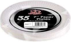 DID 35x Witte Bordjes Van Karton Rond 18 Cm - Wegwerpborden Van Karton - Feestbordjes - Feestartikelen Tafeldecoratie