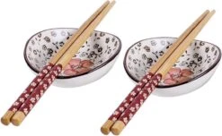 Winkrs | 2 Persoons Japanse Sushi Servies Set (rood) Met Eetstokjes, Kommetjes En Opleggers Voor Stokjes -Bestek Verkoop 1200x740