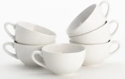 Lite-Body Hermes Soepkom Met Oor - Set Van 6 Stuks - 12 Cm/30 Cl - Aardewerk - Wit