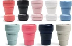 Koffiebeker - Reisbeker - Siliconen Beker - Opvouwbaar - Zwart - Drinkbeker - To Go -Bestek Verkoop 1200x777