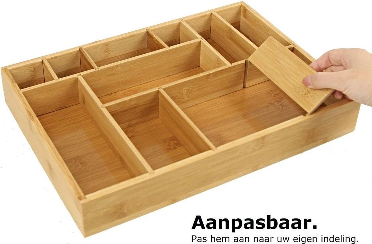 Merkloos Decopatent® Bestekbak - Lade Organizer - Besteklade - Bamboe - Hout - Bestek Bak Organizer Houder Voor Keukenla - Bestekcassette 3 Merkloos Decopatent® Bestekbak - Lade Organizer - Besteklade - Bamboe - Hout - Bestek Bak Organizer Houder Voor Keukenla - Bestekcassette