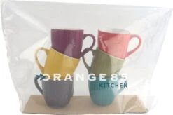 Orange85 Koffiekopjes Gekleurd - Set Van 6 - Koffiemokken - Streep - 200 Ml - Reliëf - Aardewerk - Met Oor - Theemokken -Bestek Verkoop 1200x796 1