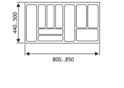 Culinorm Bestekbak - Besteklade - 85 Cm Breed X 50 Cm Diep - Grijs -Bestek Verkoop 1200x850 6