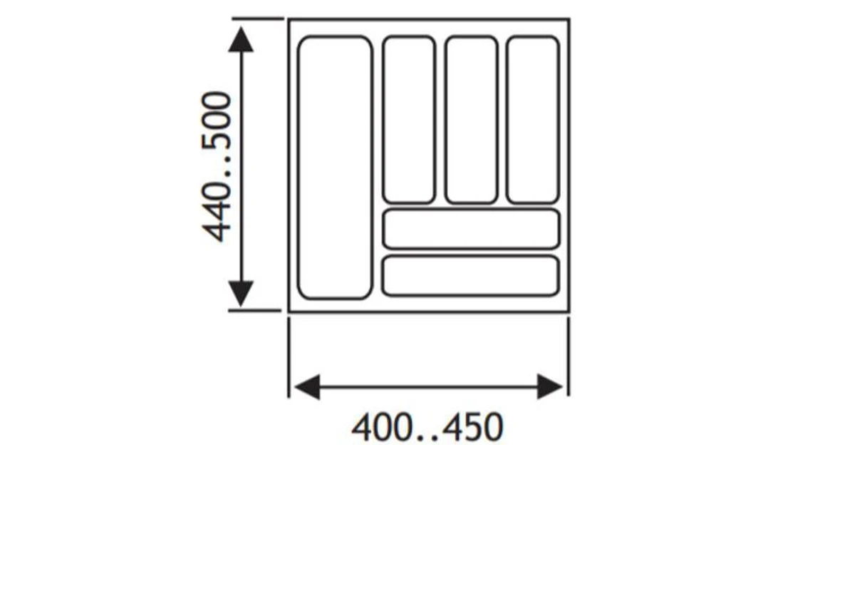 Culinorm Bestekbak - Besteklade - 45 Cm Breed X 50 Cm Diep - Grijs 5 Culinorm Bestekbak - Besteklade - 45 Cm Breed X 50 Cm Diep - Grijs - Afbeelding 3