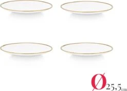 Vtwonen Serviesset - Wit-Goud - Porselein - 24-delig -Bestek Verkoop 1200x860