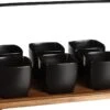 Mica Decorations - Luxe Tapas Set - 6 Zwarte Tapas Schaaltjes Op Houten Tapasplank - Servies - Borrelplank Olijfhout 1 Mica Decorations - Luxe Tapas Set - 6 Zwarte Tapas Schaaltjes Op Houten Tapasplank - Servies - Borrelplank Olijfhout -Bestek Verkoop 1200x866