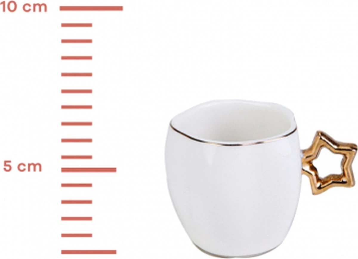 Karaca -Star- Set Van 6 Koffiekopset 80 Ml- Koffiekopjes Voor 6 Personen-Turkse Koffie-Moccakop-espressokop-12-delig, Witgoud, 6 Espressokopjes En 6 Schoteltjes, Mokkakopjes, Porselein, Koffieservies 5 Karaca -Star- Set Van 6 Koffiekopset 80 Ml- Koffiekopjes Voor 6 Personen-Turkse Koffie-Moccakop-espressokop-12-delig, Witgoud, 6 Espressokopjes En 6 Schoteltjes, Mokkakopjes, Porselein, Koffieservies - Afbeelding 3