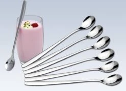 Merkloos Latte Macchiato Lepels – RVS Lange Yoghurt, Dessert Of Koffie Lepeltjes – Set Van 6 Stuks -Bestek Verkoop 1200x868 2