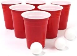 Merkloos Beerpong - 50 Stuk(s) - Red Cups Inc. 3 Ballen - Beerpong Drankspel - Plastic Bekers - Beer Pong -Bestek Verkoop 1200x870