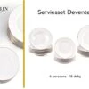 LeRijn® Serviesset Deventer 6 Persoons - 18 Delig - Licht Crème Wit Met Gouden Rand En Motief - Dinerborden - Soepborden - Dessertborden - Borden Servies - Bordenset -Bestek Verkoop 1200x872