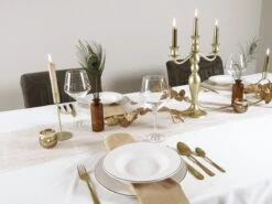LeRijn® Serviesset Deventer 6 Persoons - 18 Delig - Licht Crème Wit Met Gouden Rand En Motief - Dinerborden - Soepborden - Dessertborden - Borden Servies - Bordenset -Bestek Verkoop 1200x899 2