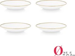 Vtwonen Serviesset - Wit-Goud - Porselein - 24-delig -Bestek Verkoop 1200x908 1