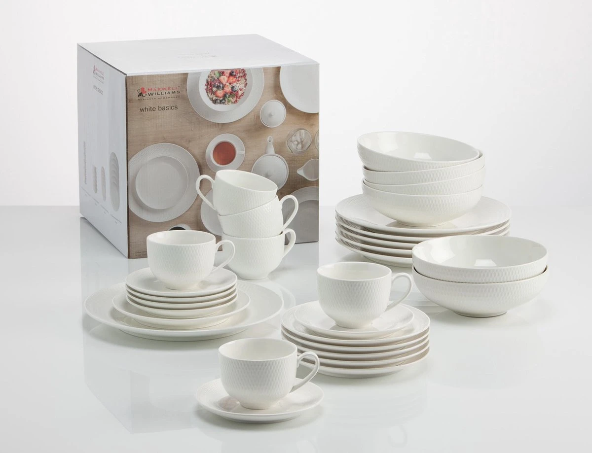 Maxwell & Williams Diamonds Round - Serviesset 30-delig 3 Maxwell & Williams Diamonds Round - Serviesset 30-delig