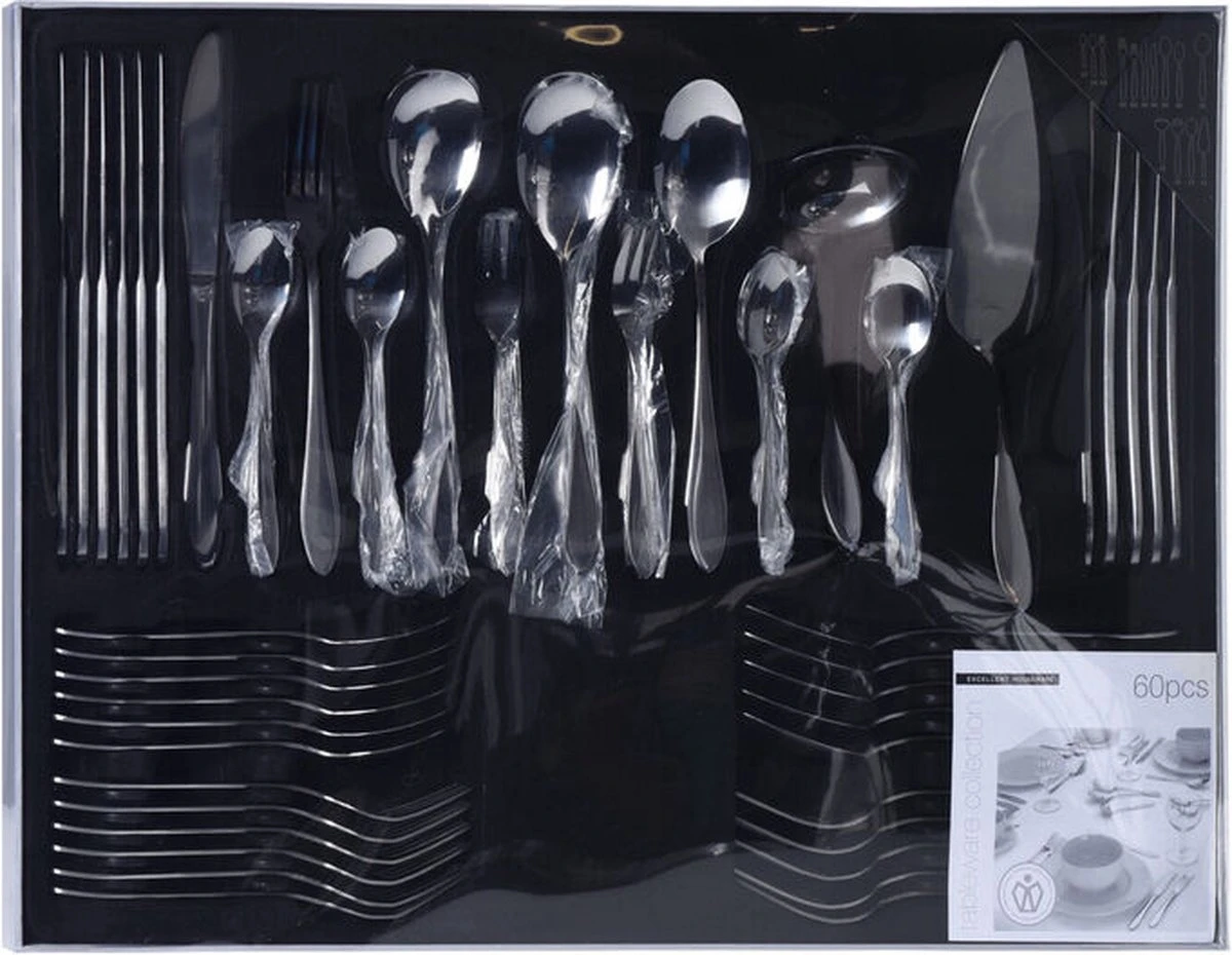 Excellent Houseware Romarino Bestekset - 60-delig - 6 Persoons 12 Excellent Houseware Romarino Bestekset - 60-delig - 6 Persoons - Afbeelding 10